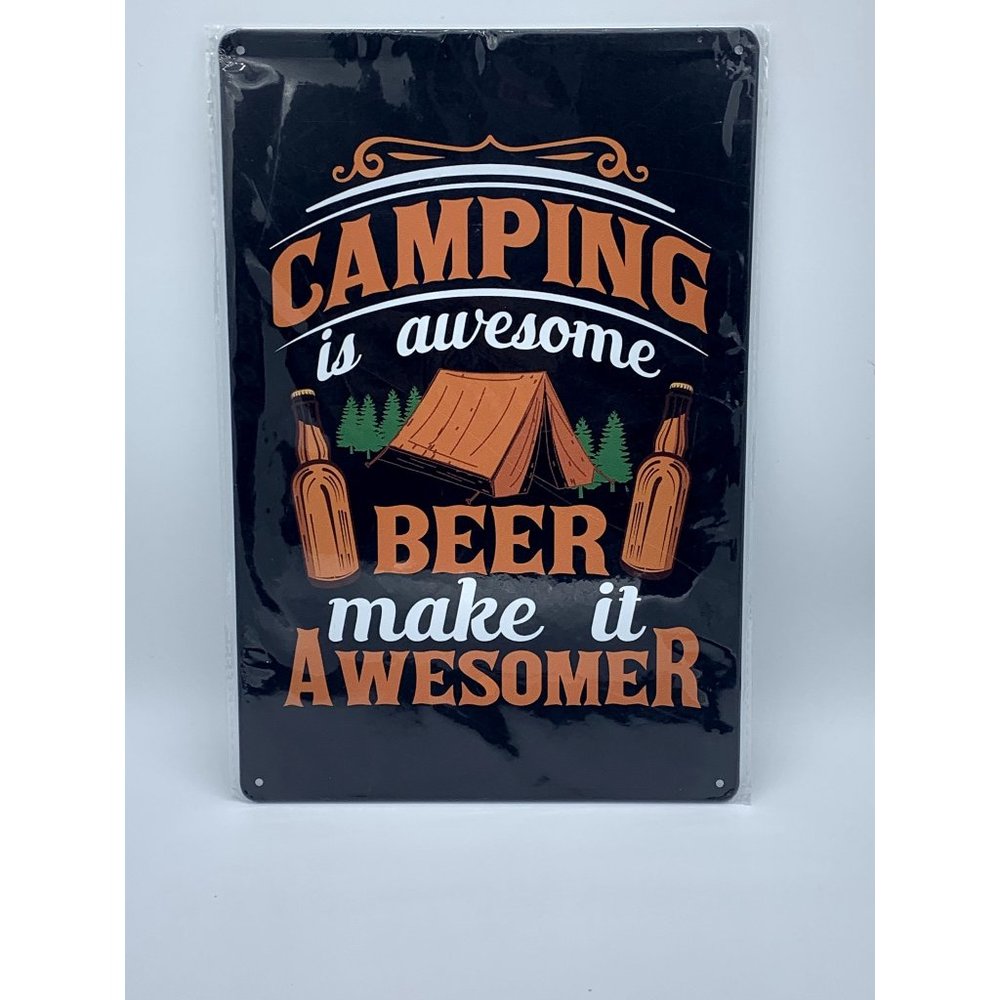 Camping, Beer, Man Cave, Bar Novelty Tin Sign 8 x 12" Portrait, NEW